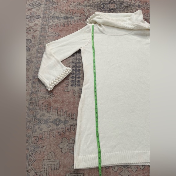 Eliza J White Neutral Preppy Holiday Office Long Sleeve Sweater Dress Women L - Picture 6 of 7